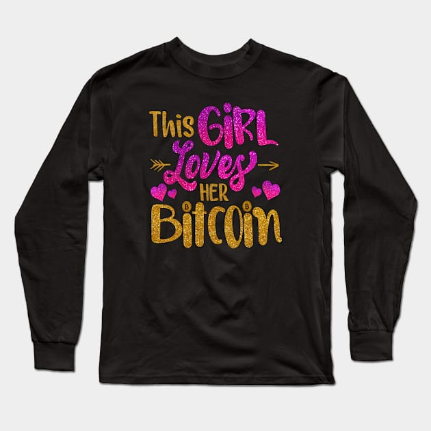 this girl loves her bitcoin Long Sleeve T-Shirt by kakimonkey